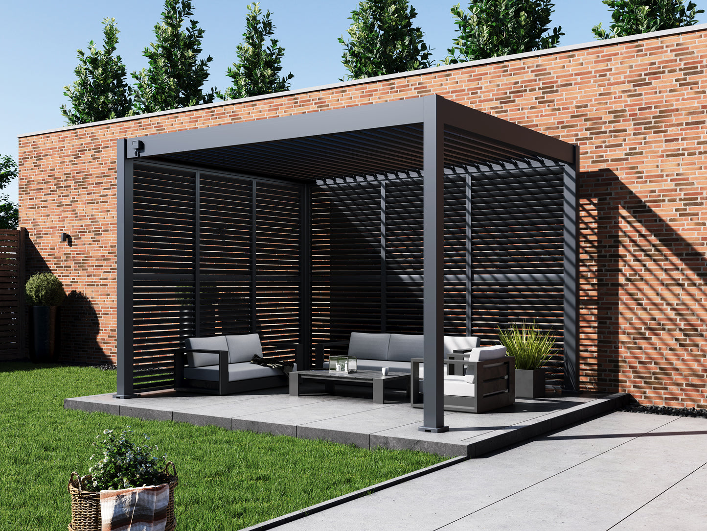 Adjustable Shutter Panel for Louvered Pergola (Set of 3)