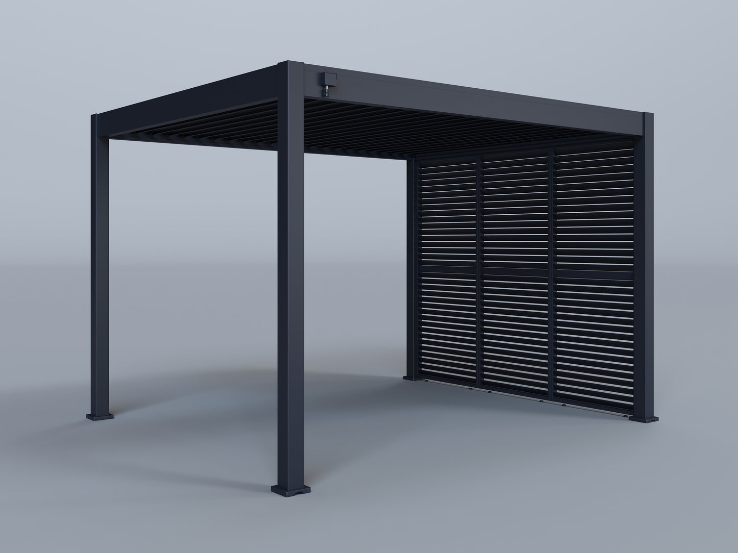 10'x12' Lugano Pergola with (3) 10' Adjustable Horizontal Shutter Panels