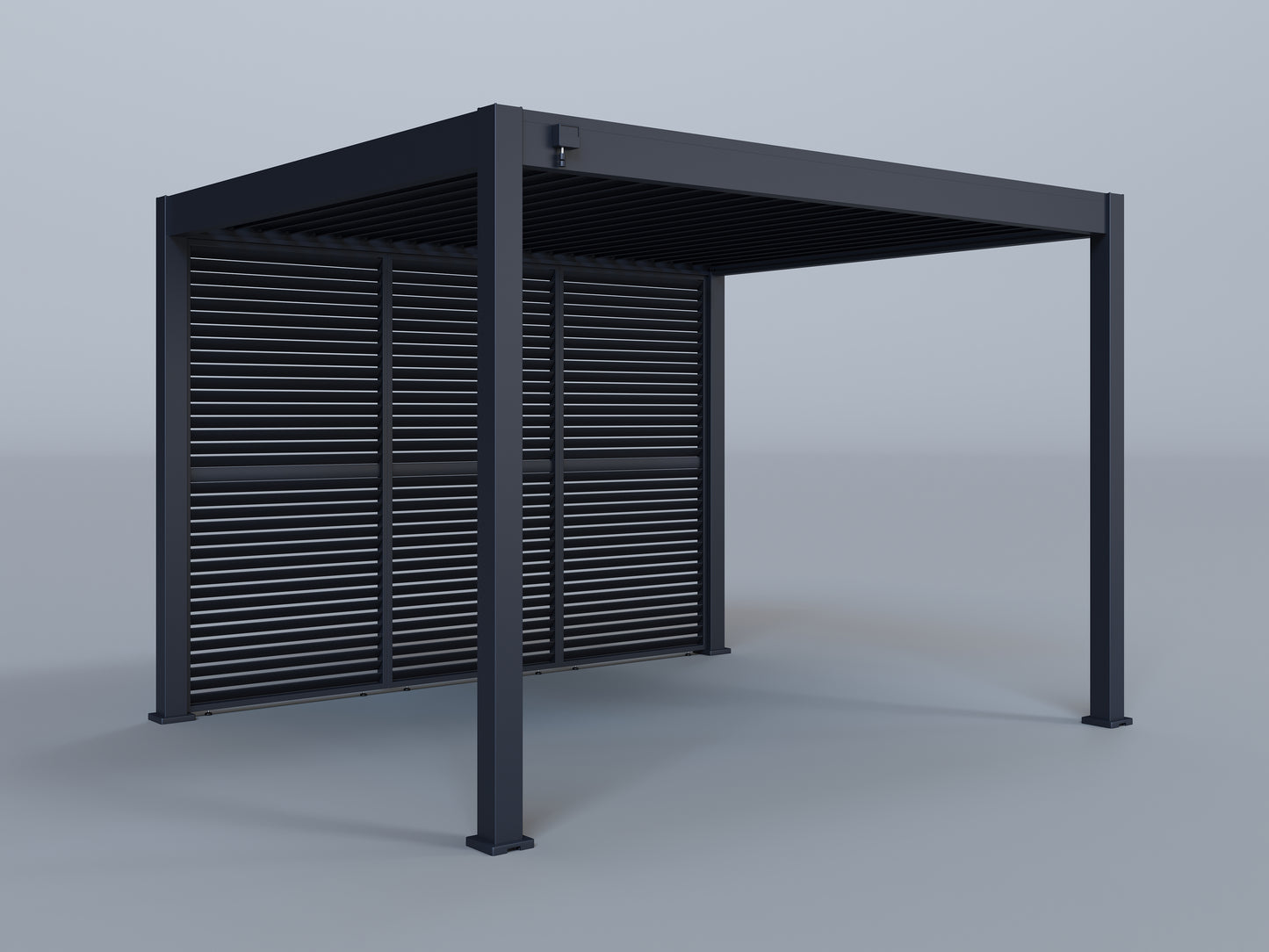 10'x12' Lugano Pergola with (3) 12' Adjustable Horizontal Shutter Panels