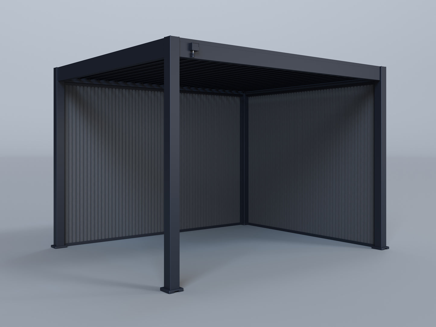10'x12' Lugano Pergola with (1) 10' and (1) 12' Pebble Grey Privacy Walls