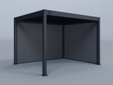 10'x12' Lugano Pergola with (1) 10' and (1) 12' Pebble Grey Privacy Walls