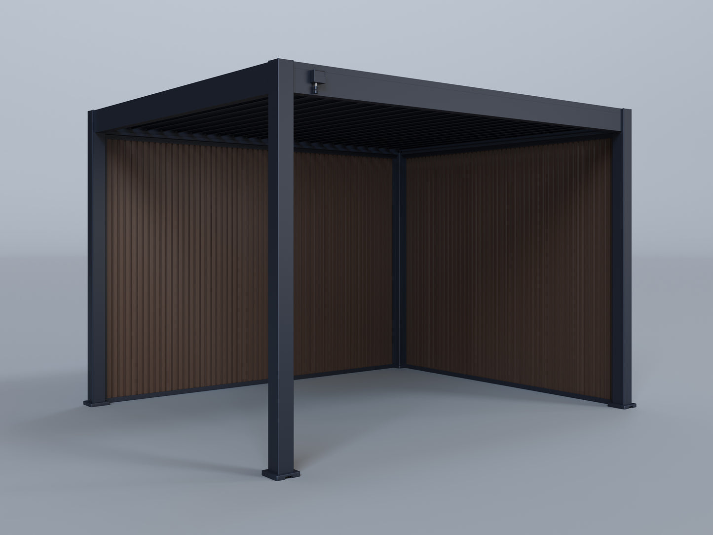 10'x12' Grand Tuscan Pergola with (1) 10' and (1) 12' Teak Privacy Walls