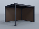 10'x12' Grand Tuscan Pergola with (1) 10' and (1) 12' Teak Privacy Walls