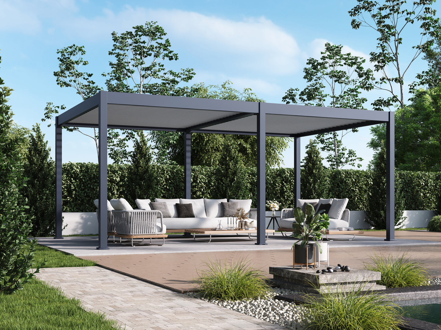 Suprema 12'x20' with Light Gray Louvers