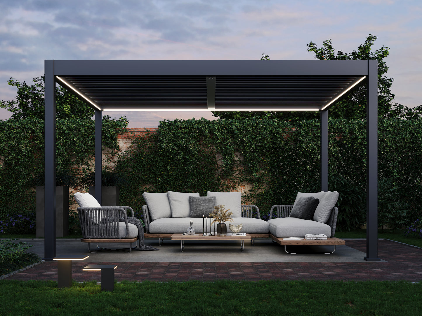 Suprema 12 x 14 with Slate Gray Louvers + LED