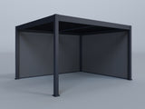 12'x14' Grand Tuscan Pergola with (1) 12' and (1) 14' Pebble Grey Privacy Walls