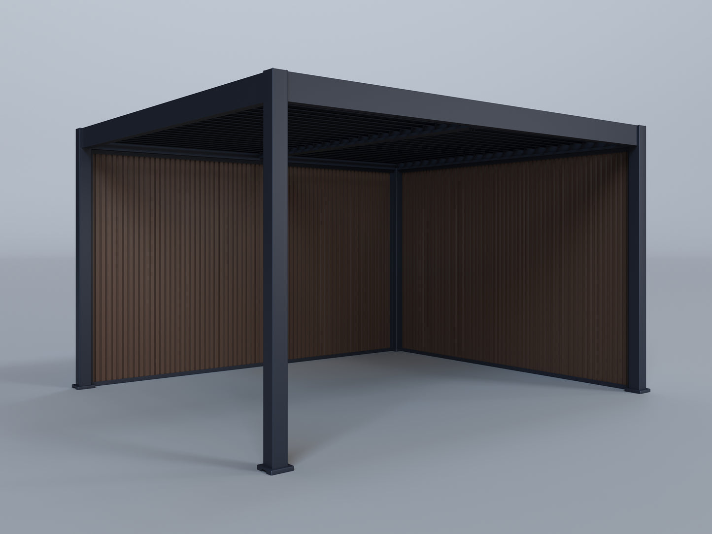 12'x14' Grand Tuscan Pergola with (1) 12' and (1) 14' Teak Privacy Walls