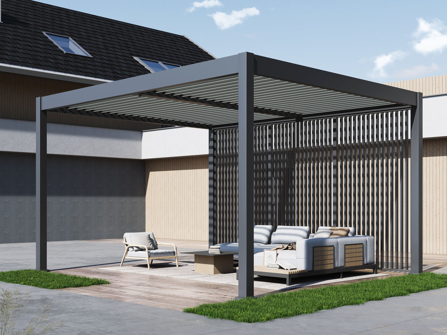 Vertical Fixed Deco Panels for Louvered Pergola (Set of 3)