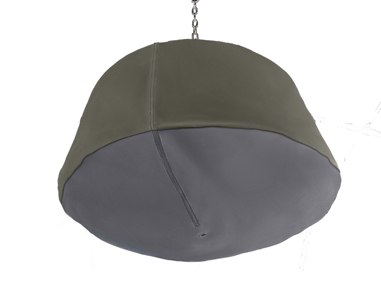 Gray cover on the Glow Pendent Heater on white background
