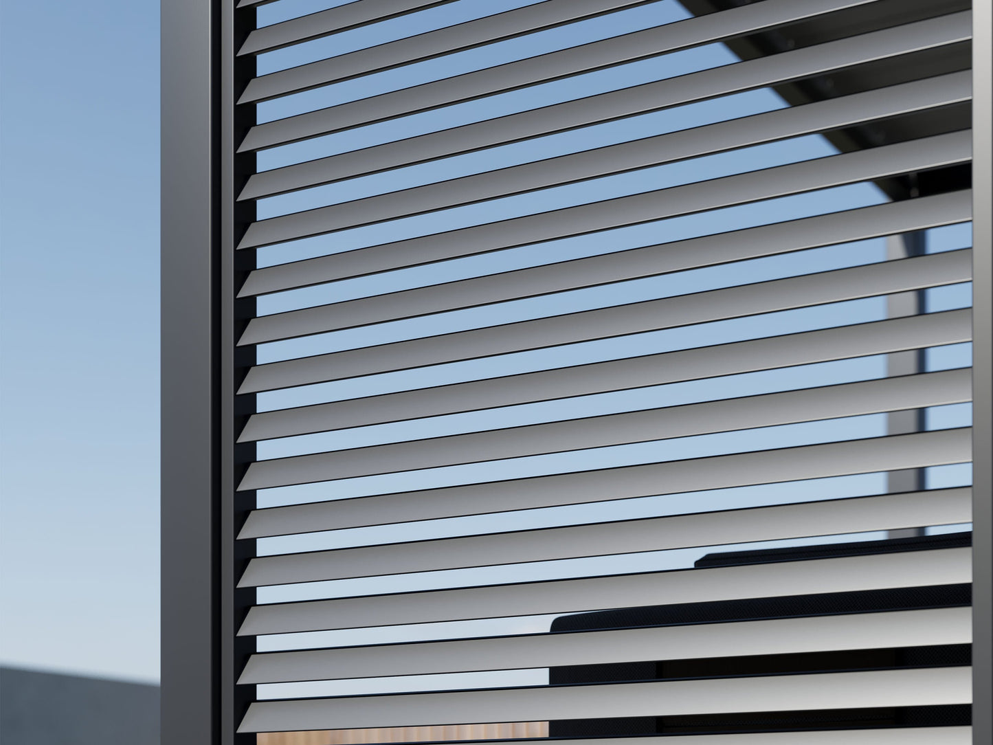 Single Horizontal Fixed Deco Panel for Louvered Pergola