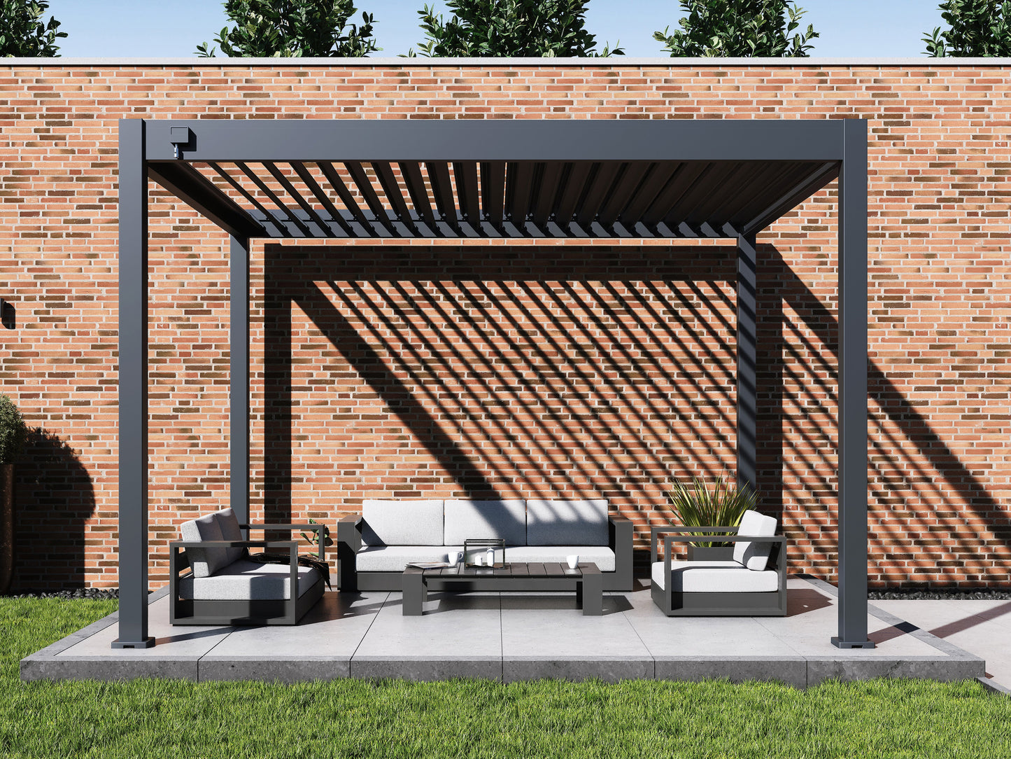 Grand Tuscan Louvered Pergola