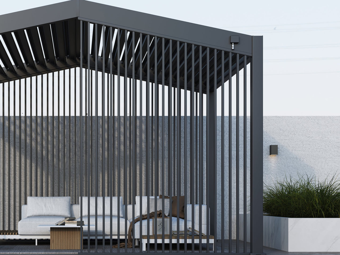Single Vertical Fixed Deco Panel for Icon Louvered Pergola