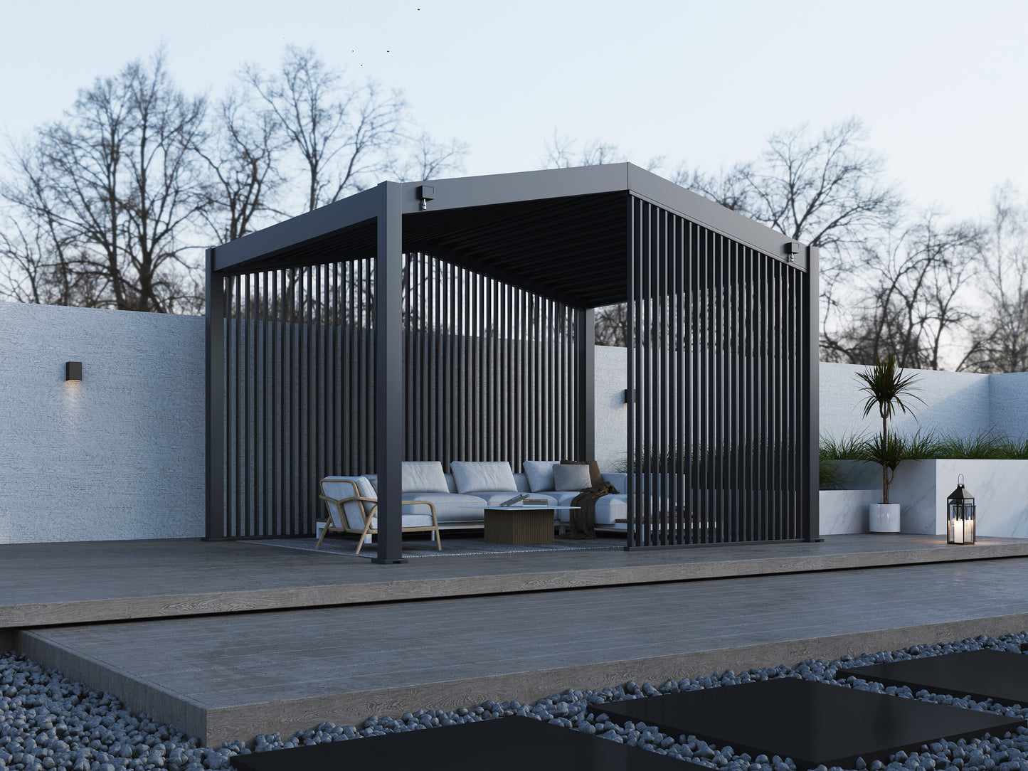 Single Vertical Fixed Deco Panel for Icon Louvered Pergola