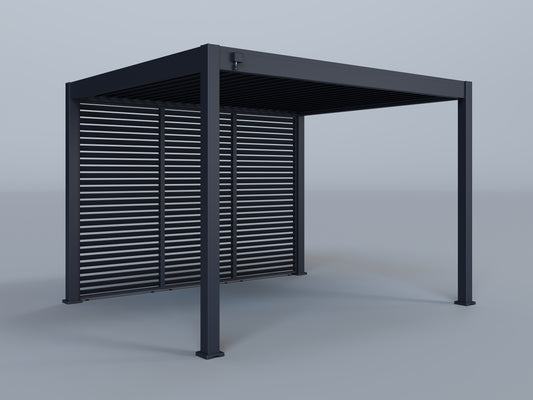 10'x12' Grand Tuscan Pergola with (3) 12' Fixed Horizontal Deco Panels