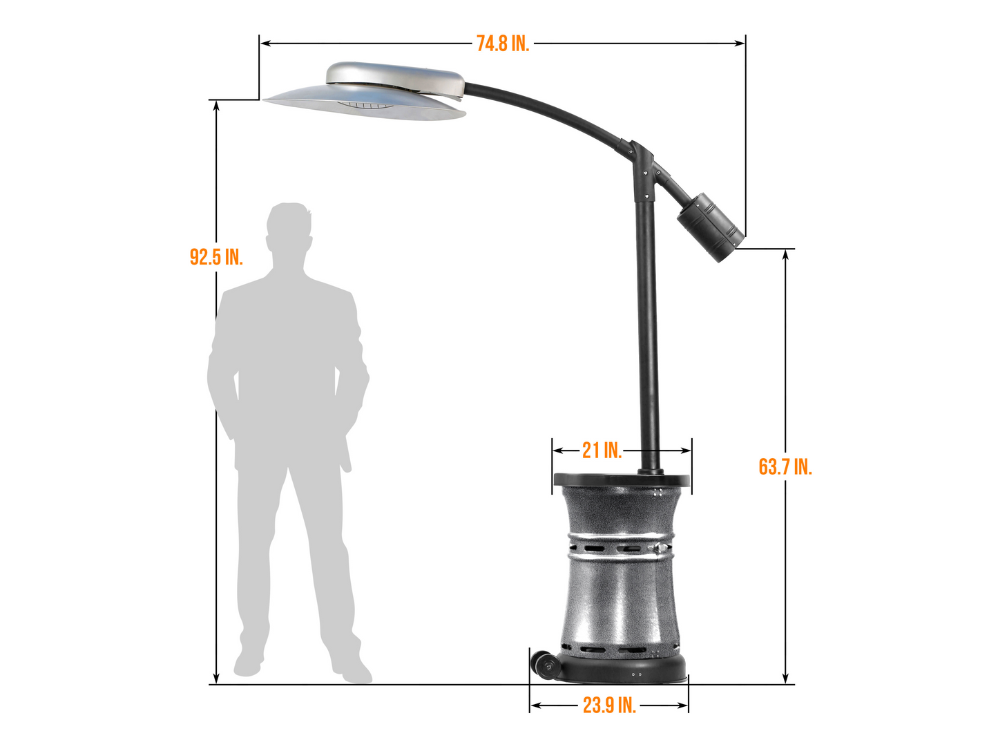 32,000 BTU Arc Cantilever Infrared Patio Heater