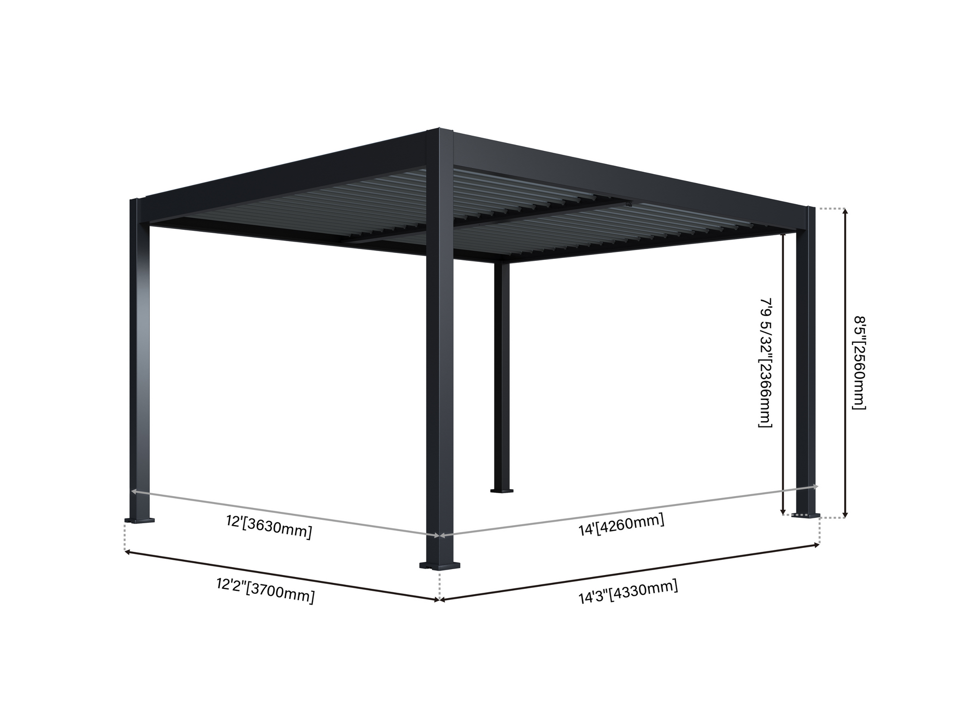 Lugano 12'x14' with Dimensions