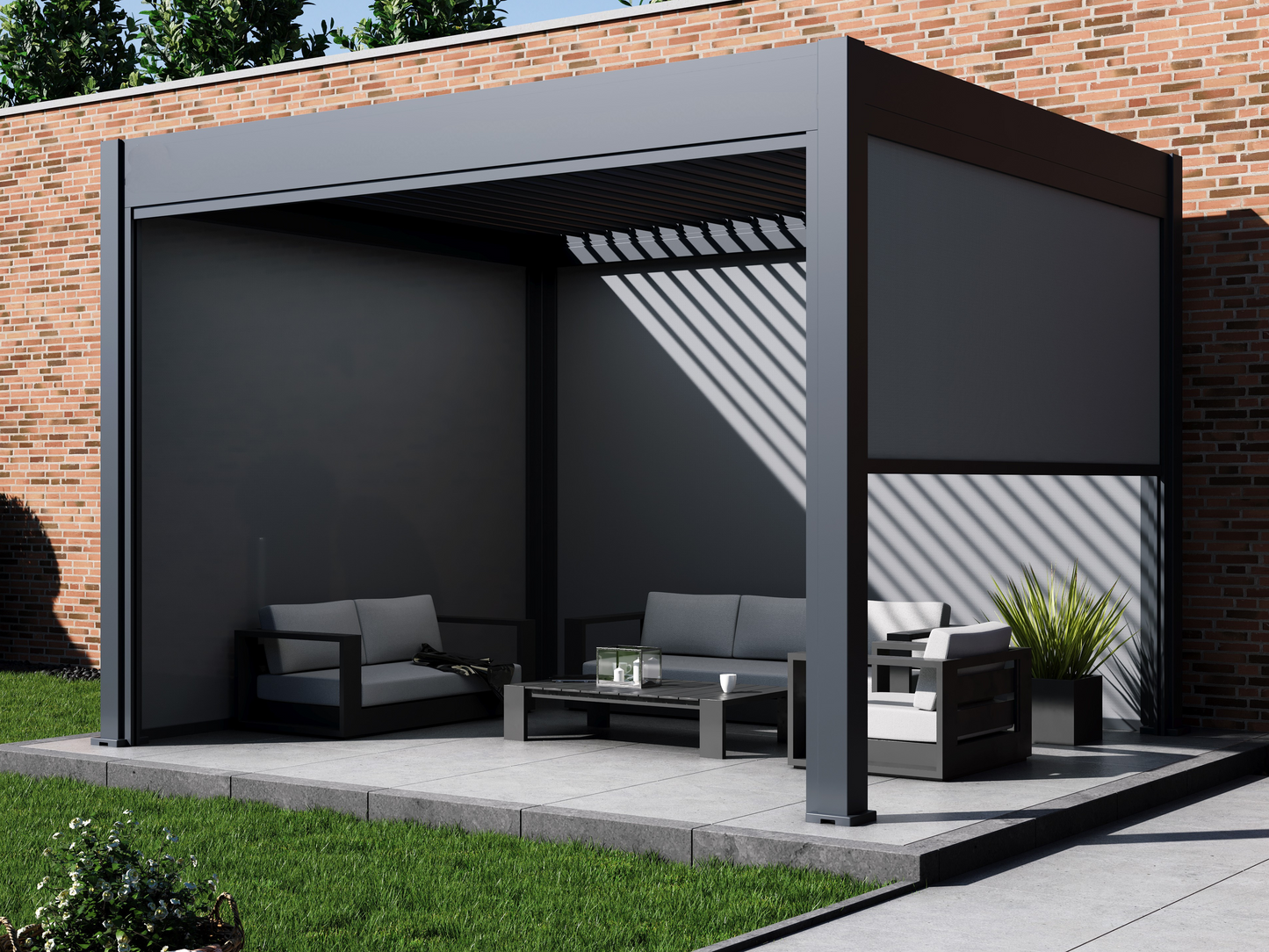 Wind Screen Complete Set for Louvered Pergola