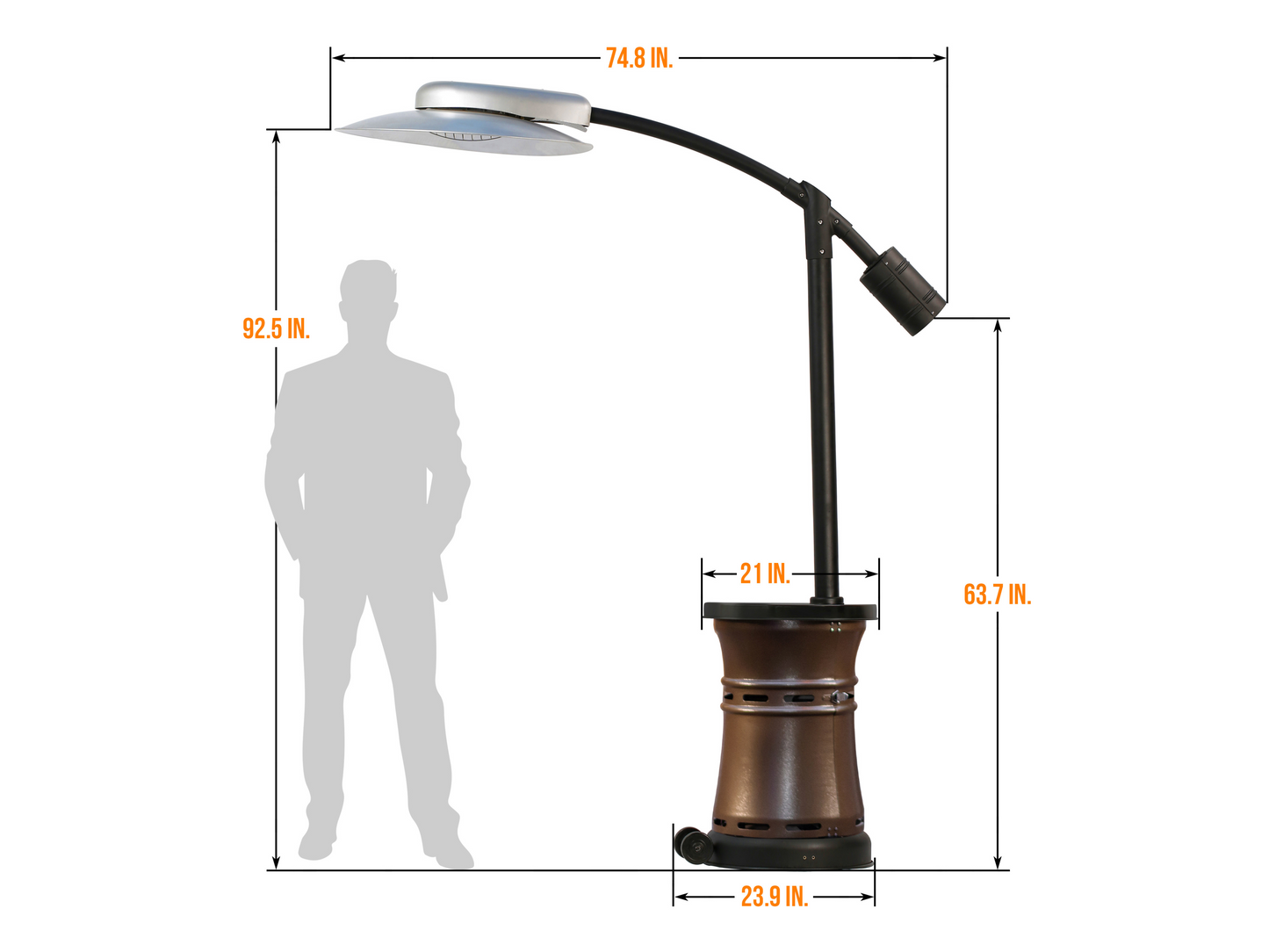 32,000 BTU Arc Cantilever Infrared Patio Heater