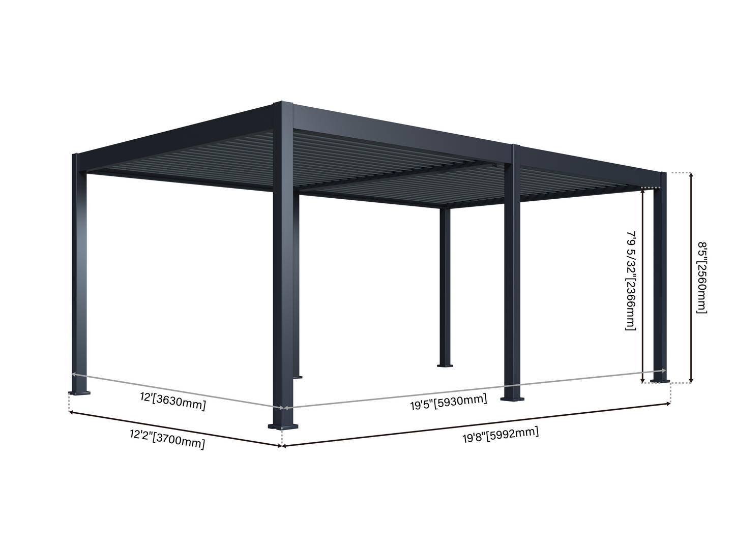 Lugano 12'x20' with Dimensions