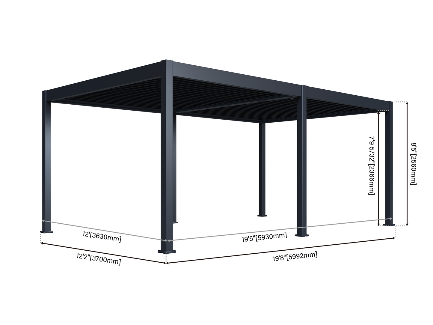 Grand Tuscan Louvered Pergola