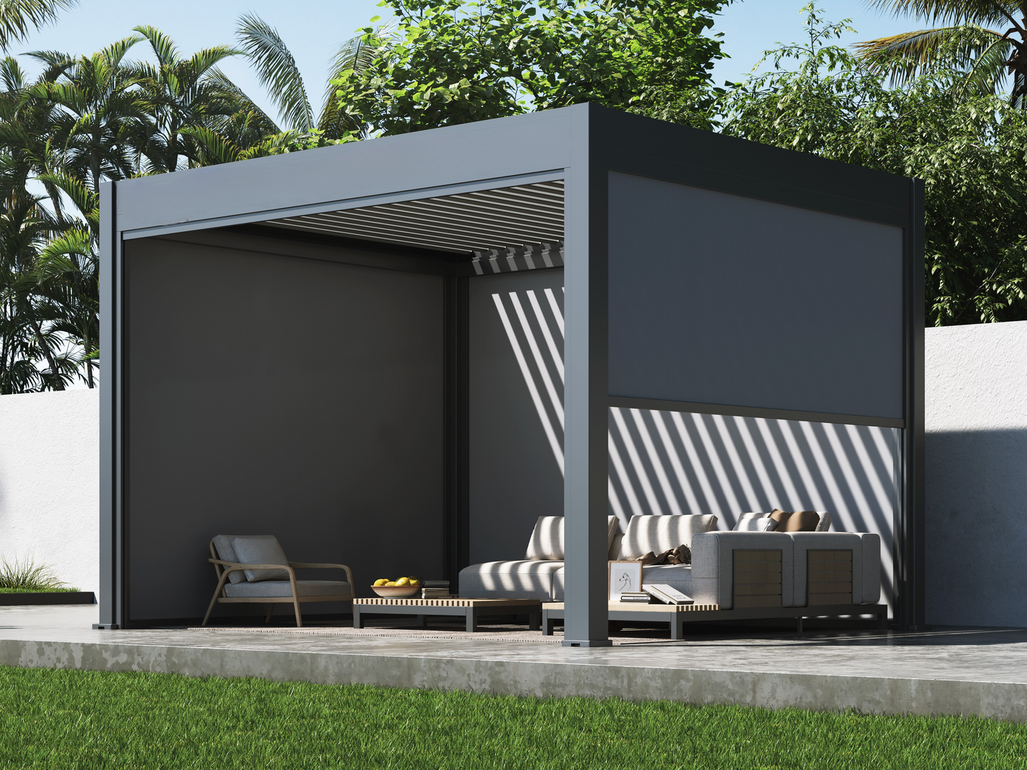 Wind Screen Complete Set for Louvered Pergola