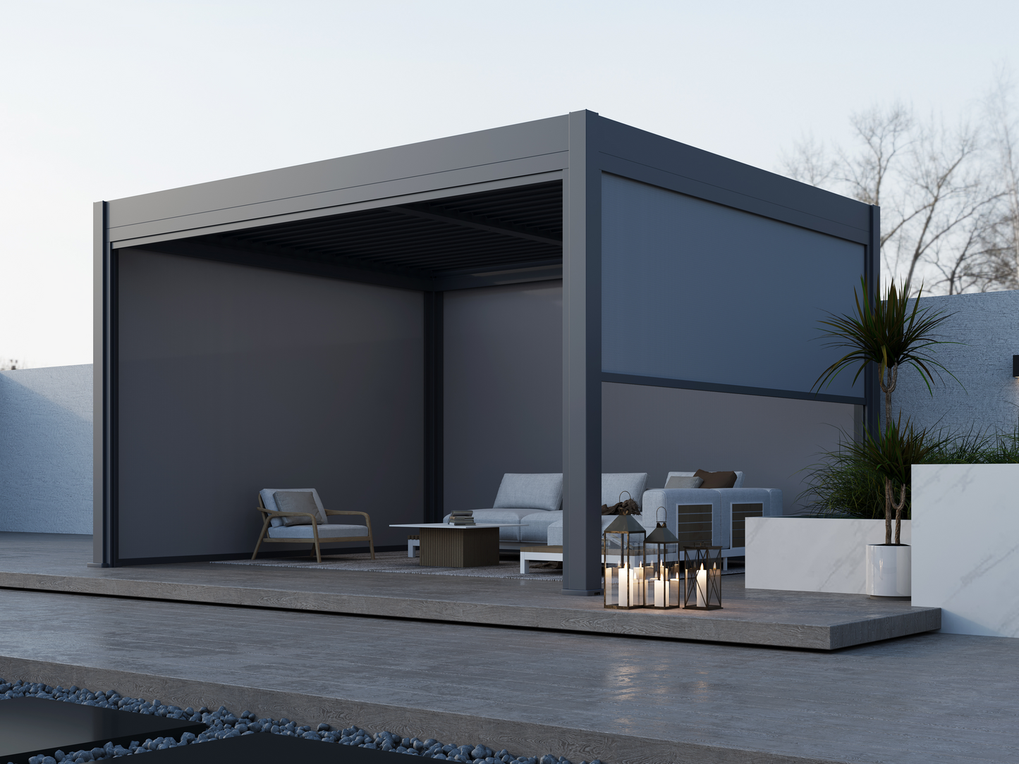 Wind Screen Complete Set for Louvered Pergola