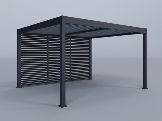12'x14' Lugano Pergola with (3) 14' Fixed Horizontal Deco Panels
