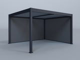 12'x14' Lugano Pergola with (1) 12' and (1) 14' Pebble Grey Privacy Walls