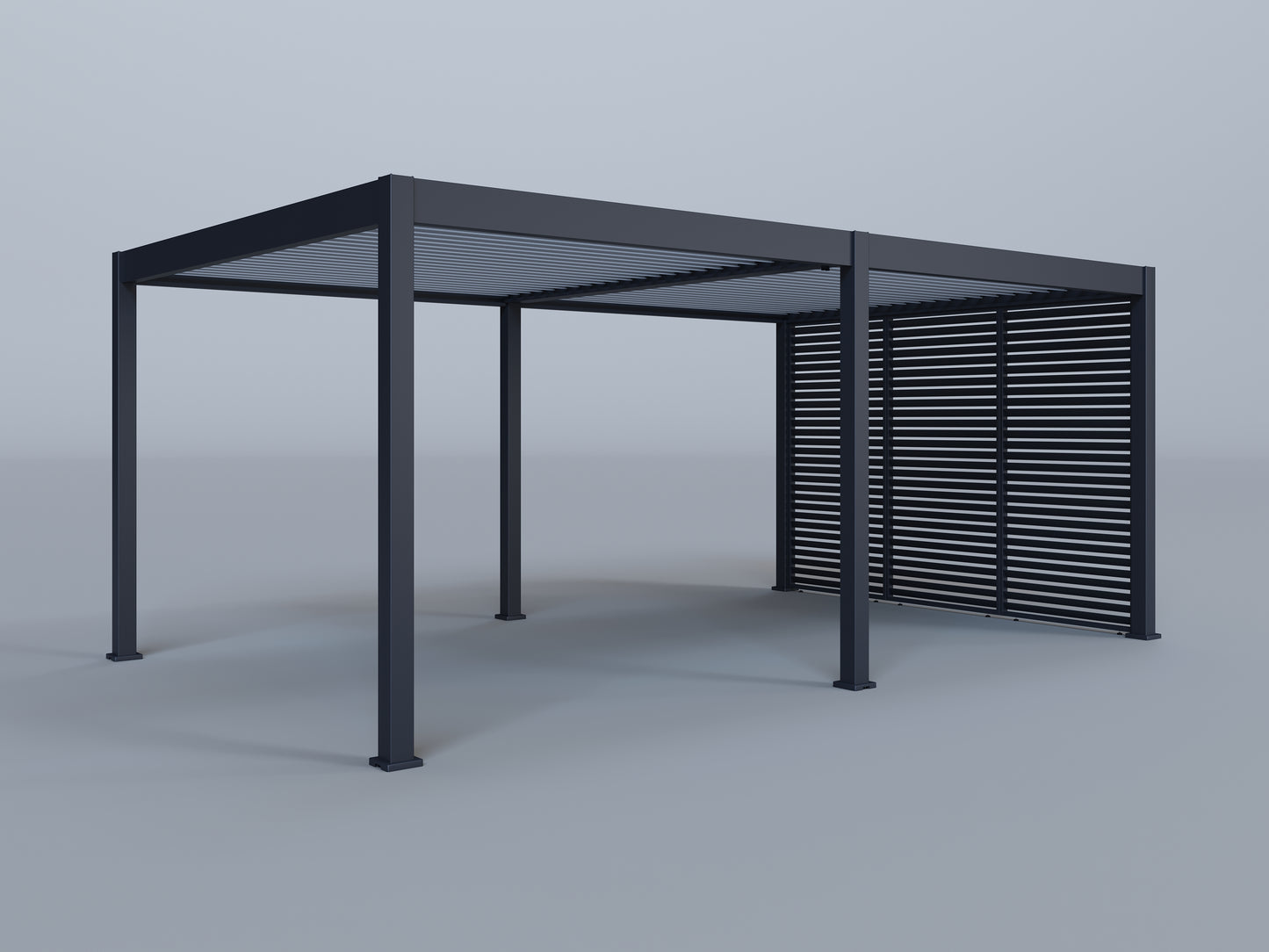 12'x20' Lugano Pergola with (3) 12' Fixed Horizontal Deco Panels
