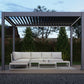 Suprema Louvered Pergola 10x12  with_Slate_Gray_Louvers_LED