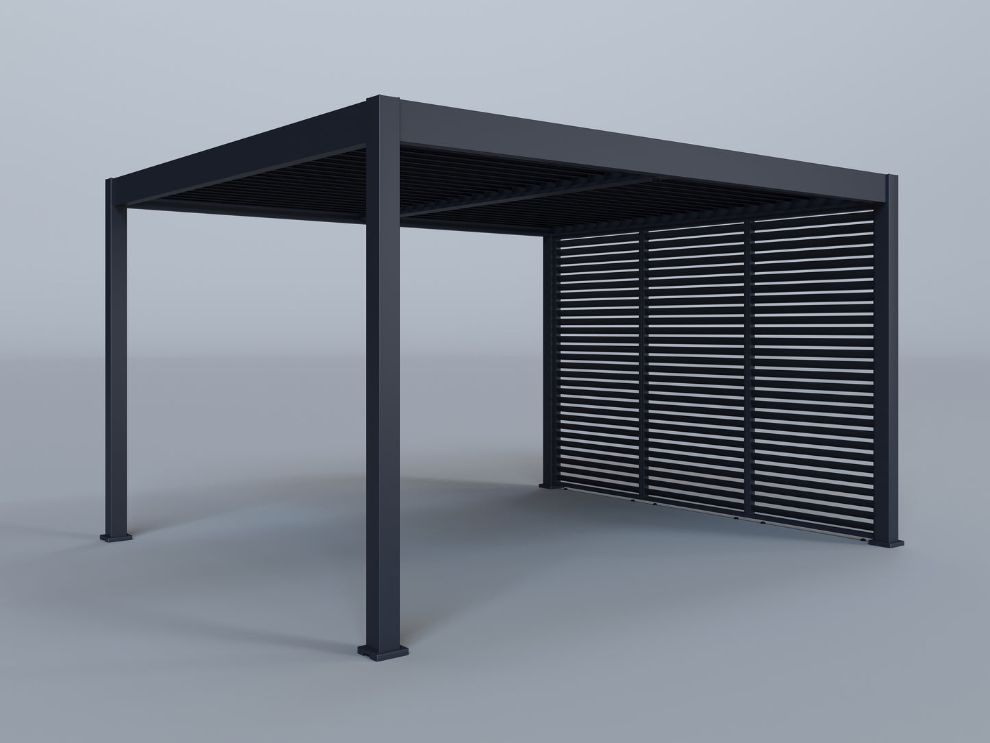 12'x14' Grand Tuscan Pergola with (3) 12' Fixed Horizontal Deco Panels