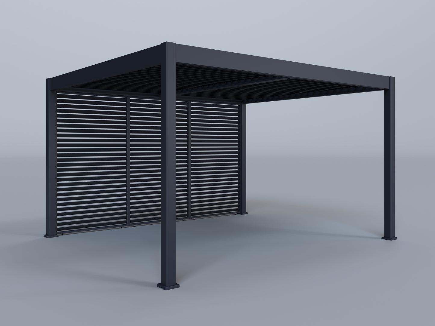 12'x14' Grand Tuscan Pergola with (3) 14' Fixed Horizontal Deco Panels