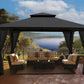 Barcelona 10'x12' Soft Top Gazebo with Mosquito Netting + Privacy Curtains