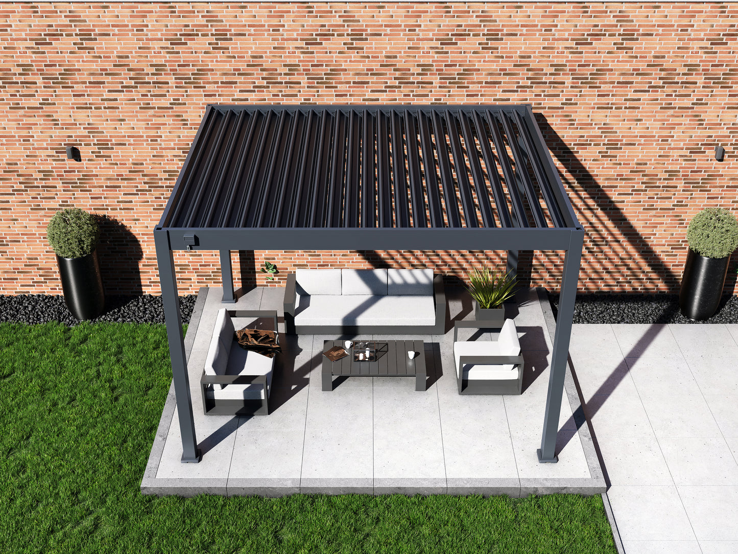 Grand Tuscan Louvered Pergola