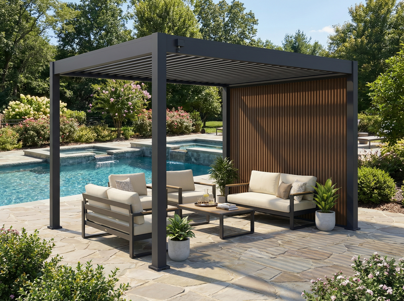 Lugano with Privacy Wall by Pool