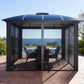 Siena Hard Top Gazebo with mosquito netting on all four sides.